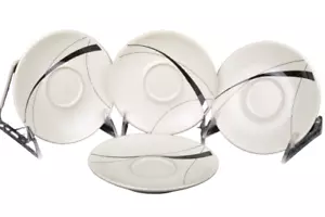 DENBY Set di 4 piattini espresso in gres Oyster Strands/4 nuovi - Foto 1 di 5