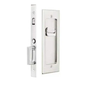 Emtek 2115US26138 Narrow Modern Rectangular 7-1/4" Privacy Pocket Door Lock, pol - Picture 1 of 3