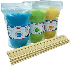 (11,63 EUR/kg) Eventset XL 3 Kg Zuckerwattezucker inkl. 200 Zuckerwattestäbe - Bild 1 von 1
