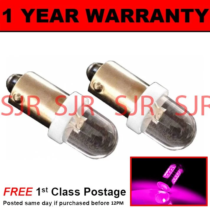 BAX9s H6W 434 XENON PINK DOME LED SIDELIGHT SIDE LIGHT BULBS X2 HID SL100301 - Image 1 of 1