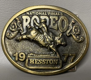 Vintage 1977 National Finals Rodeo Adult Belt Buckle, Limited Edition! - Picture 1 of 3