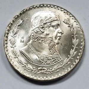 1958 Mexico Un Pesos | BU Silver Coin | 1 Peso Silver Mexican Coin - Picture 1 of 3