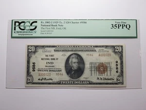 $20 1929 Enid Oklahoma OK National Currency Bank Note Bill Ch #9586 VF35PPQ PCGS - Picture 1 of 6