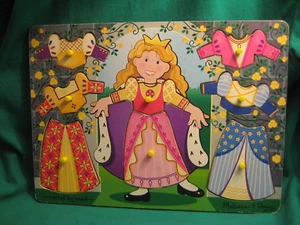 Melissa & Doug Neustart Prinzessin Dress-Up Mix 'N Match Peg Puzzle - 8 Stück - Bild 1 von 4