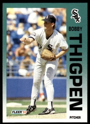 1992 Fleer Baseball Card Bobby Thigpen Chicago White Sox #99 - Image 1 of 2