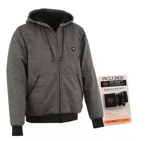 Sudadera con capucha delantera con cremallera para hombre con elementos calefactores delanteros y traseros BATERÍA INCLUIDA - Imagen 1 de 17