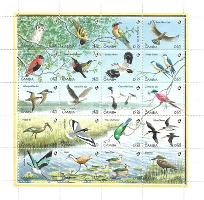 Gambia Scott 970 Birds Of Africa VF Mint Never Hinged Miniature Sheet 1990 - Image 1 of 4