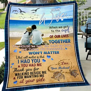 Gift for Wife from Husband, To My Wife Blanket Wedding Anniversary Xmas Gifts - Picture 1 of 4