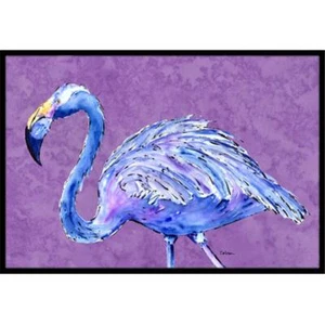 Carolines Treasures 8874JMAT 24 x 36 in. Flamingo On Purple Indoor Or Outdoor... - Picture 1 of 1