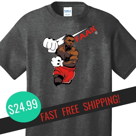 MIKE TYSON  T shirt  UNI-Sex Cartoon Graphic FREE FAST SHIPPING! Cover