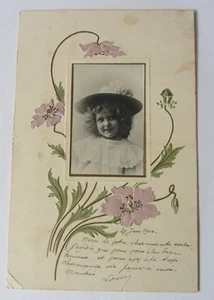 Cartolina d'epoca rilievo Bambina - postcard - cpa -1904 - Picture 1 of 1