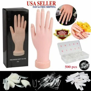 Nail Art Training Hand Flexible Fake Hand Nail For Practice Model Movable Tool - Picture 1 of 16