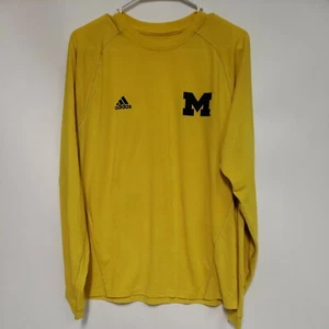 2 Men’s Adidas Climalite Michigan Wolvernie Polyester Long Sleeve Shirt Medium  - Picture 1 of 7