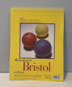 Strathmore 300 Series Bristol Vellum Pad 9"x12" Tape Bound 20 Sheets - Picture 1 of 6