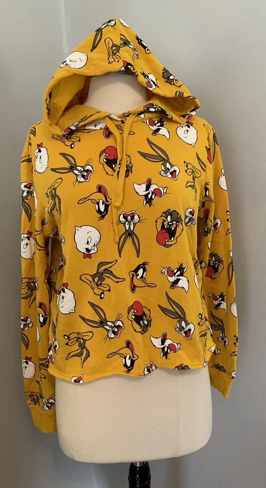 JERRY LEIGH CROPPED Top Hoddie Buggs Bunny And Friends Size Small - Image 1 of 4