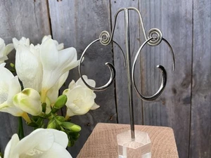 925 Sterling Silver Fixed Threader Drop Dangle Earrings @7g - Picture 1 of 7