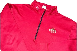 Felpa Pullover Under Armour Iowa State Cyclones Rosso 1/4 Zip NCAA Uomo XL - Foto 1 di 8