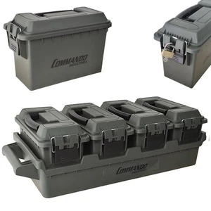 COMMANDO Ammo Box Kunststoff Kiste/Rack 1/4 Boxen oliv wasserdicht abschließbar - Bild 1 von 9