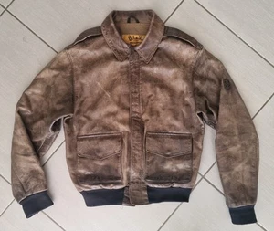 Belstaff RAF brown black prince jacket Medium leather giacca giubbino M - Foto 1 di 11