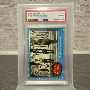 1977 Star Wars Blue Card A Day Of Rejoicing! #56 PSA 9 Series 1 - Picture 1 of 2