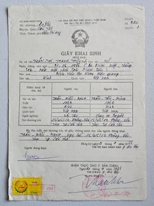 Vietnam Hau Giang 50 Dong Revenue Stamp Document, 1988 - Picture 1 of 2