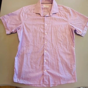 Eton modern lila rosa kariertes kariertes Button-Down-Hemd Größe 43 17 gebraucht, in einwandfreiem Zustand - Bild 1 von 7