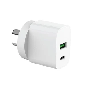 Cargador de Pared Láser USB A y USB C 30W Carga Rápida Doble Puerto Blanco - Imagen 1 de 4