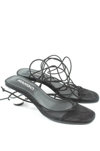 MANGO Sandalias de tiras Mujeres Sandalias Talla EU 37 negro look casual - Imagen 1 de 5