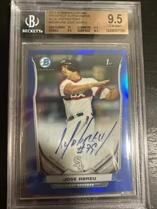 2014 Bowman Chrome Rc Auto Blue Refractors Jose Abreu 84/150 BGS 9.5 Gem MT++ - Picture 1 of 3