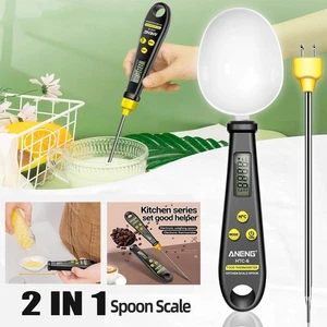 Cucchiaio Misuratore Elettronico 2 in1 Termometro Digitale 0,1-500g per Friggere Cucina - Foto 1 di 17