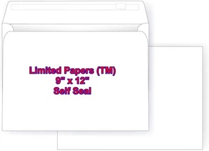 9 X 12 Inch, Booklet Envelope - Self Seal - 28 Pound White - Open End - Jumbo En - Picture 1 of 1