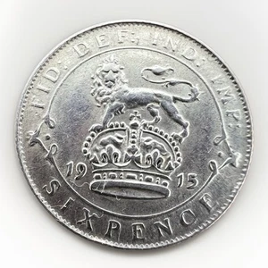 Great Britain 6 Pence 1915 George V Silver 2.82gr KM#815 Gh225 - Picture 1 of 2