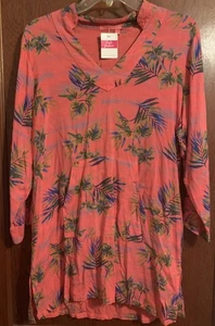 NWT Fresh Produce Womens Size XS/S Pink Tropical Tunic Beach Swim Cover Up - Picture 1 of 7