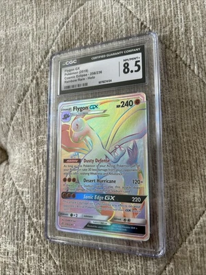 2019 Pokemon Flygon GX Rainbow Rare Holo CGC 8.5 Cosmic Eclipse  - Image 1 of 4