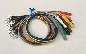 EEG Silver Cup Electrodes 18 Inch Wire With 1.5 DIN Plug 10 Pack - Bild 1 von 1