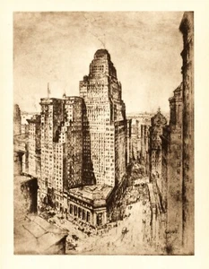 Anton Schutz Radierung 1939 "Türme über "der Straße"" (Breite und Mauerstraße) - Bild 1 von 5