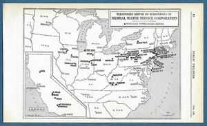 1926 MAP showing TERRITORIES SERVED BY ..... FEDERAL WATER SERVICE CORPORATION - Picture 1 of 1