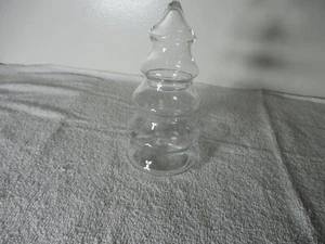 Vtg Clear Glass 5 Tiered Christmas Tree Apothecary Jar Canister 8" - Picture 1 of 7