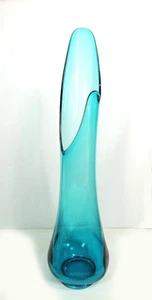 Vintage LE Smith 30" Peacock Blue Swung Fat Bottom Smoothie Vase - Picture 1 of 5