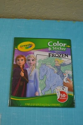 Crayola Color y Pegatina Disney Frozen 50+ Pegatinas 32 Páginas Nuevo Libro Sellado Foto 1 de 4