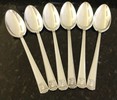 Vtg Holmes & Edwards 1923 Art Deco "CENTURY" Pattern Silver Plated Spoons (6) - Image 1 of 4