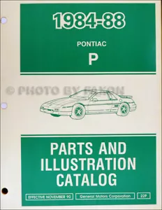 Pontiac Fiero Parts Book 1988 1987 1986 1985 1984 ORIGINAL OEM factory book - Picture 1 of 2