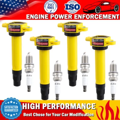 4 Ignition Coil & Iridium Spark Plug for Chrysler 200 Dodge Avenger Jeep Compass - Image 1 of 4