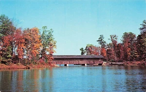 Covered Bridge Stone Mountain Georgia P74368 Colourpicture Postcard - Picture 1 of 2