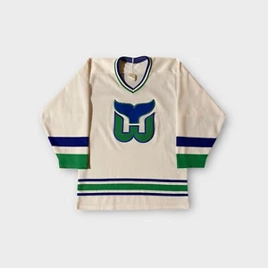 Vintage Hartford Whalers 80’s Jersey White Adult Size Small Outdoor NHL CCM Mens - Picture 1 of 11