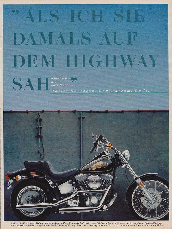 Harley-Davidson - Reklame Werbeanzeige Original-Werbung 1985 - Bild 1 von 1