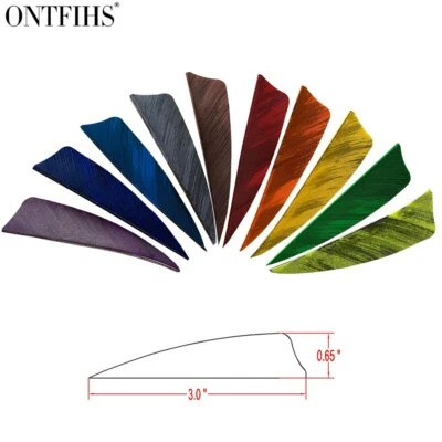 24Pcs 3Inch Ink Painting Fletching Shield Feather Fletches RW - Image 1 of 4