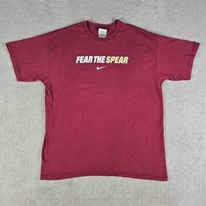 Y2K Nike Team FSU T-Shirt Mens XL University Fear The Spear Burgundy Silver Tag - Picture 1 of 7