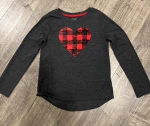Cat & Jack Girls Gray   Heart Long Sleeve Size S(6/6x) - Picture 1 of 4