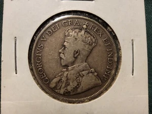 1917 CANADA 50 CENT COIN HALF DOLLAR KING GEORGE SILVER - Picture 1 of 2